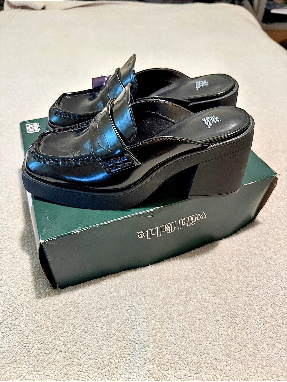 Wild Fable Platform Mule Heels in Black US 7 NWT